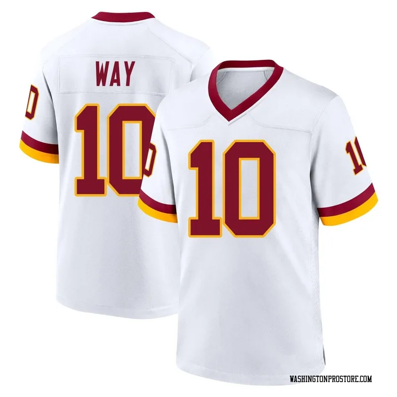 White Youth Tress Way Washington Commanders Game Jersey